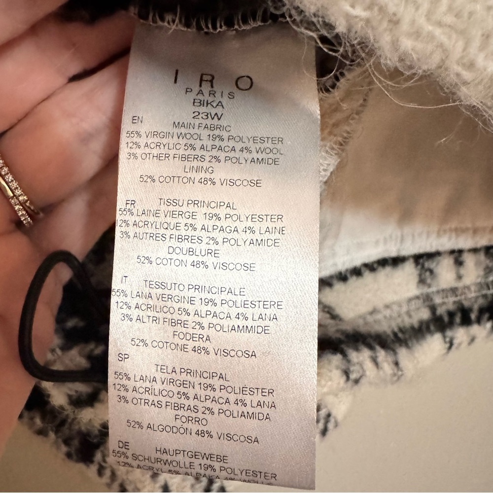 IRO Paris Bika Checked Wool-Blend Half-Zip Sweater Plaid NWT Size 38 - Picture 10 of 16